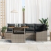 Conjunto de Comedor de Jardín de 6 Piezas con Cojines Gris Ratán Poliéster Acacia