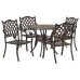 Conjunto de Comedor de Jardín de 5 Piezas de Bronce de Aluminio Fundido