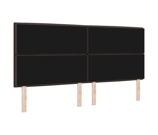 Cabecero LED Diseño Líneas Marrón Oscuro 100 cm Tela