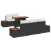 Conjunto de Sofá de Jardín  6 Piezas Negro, Marrón