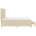 Cama Box Spring  con Colchón y Banco Crema 180x200 cm Tela