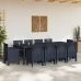 Conjunto de Comedor de Jardín de 11 Piezas con Cojines Antracita Poliratán