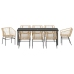 Conjunto de Comedor de Jardín de 9 Piezas Marrón Poliratán