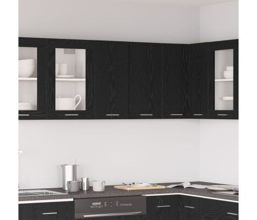Gabinete Colgante de Roble Negro  60x31x60 cm Hecho de Madera Elaborada