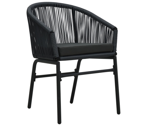 Set de comedor de jardín  de 9 piezas negro de poliratán