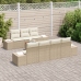 Conjunto de Sofás de Jardín de 8 Piezas con Cojines Beige Poliratán Acacia