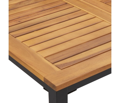 Juego de Comedor de Jardín Set de 7 Negro, Madera Natural
