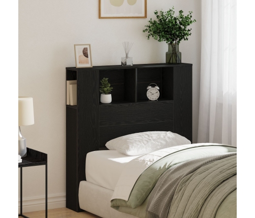 Cabecera de cama  Negro Roble 100x19x104.5 cm Hecha de Madera Elaborada