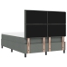 Cama con Box Spring  con Colchón y Banco Gris Oscuro 160x200 cm Tela