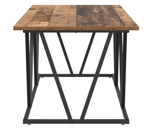 Mesa de café de madera reciclada 100x50x40 cm de madera de ingeniería y metal