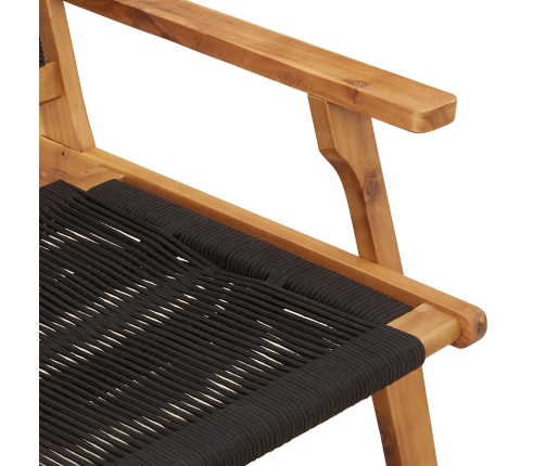 Banco de Jardín  Negro 76x122x73 cm Madera Sólida de Acacia