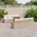 Set de Comedor de Jardín de 9 Piezas con Cojines Beige Rattan Acacia