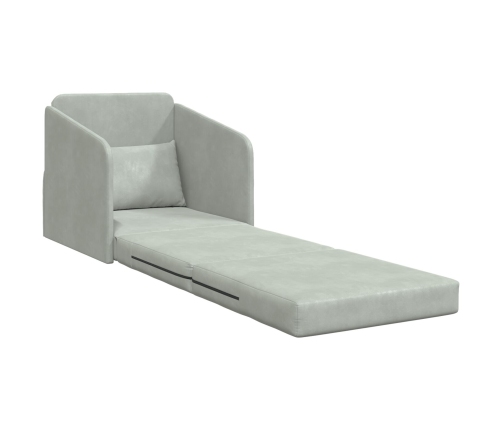 Sofá Cama de Piso 2 en 1 Gris Claro 65x80x83 cm Terciopelo