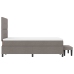 Cama Box Spring  con Colchón y Banco Taupe 120x200 cm Tela