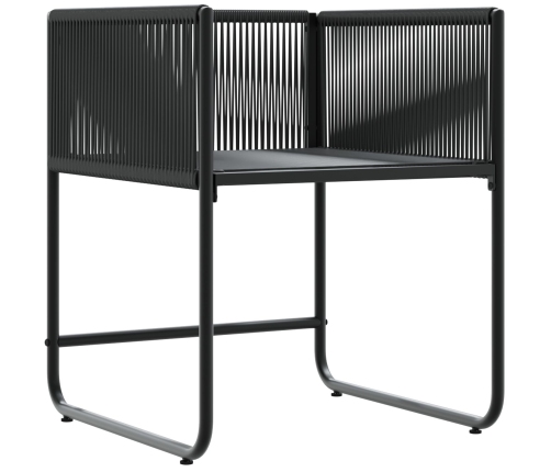 sillas de jardín  con cojines 4 pcs Rattan Poliéster Negro