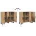 Sideboard  con 3 puertas de roble artesano 90x34x80 cm de madera elaborada