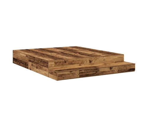Cama con almacenamiento  Madera antigua 200x200 cm