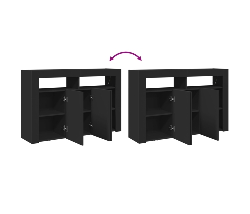 Aparador  Negro Madera Laminada 116 x 30 x 75 cm Aparador