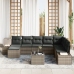 Conjunto de sofá de jardín 9 piezas Gris Ratán