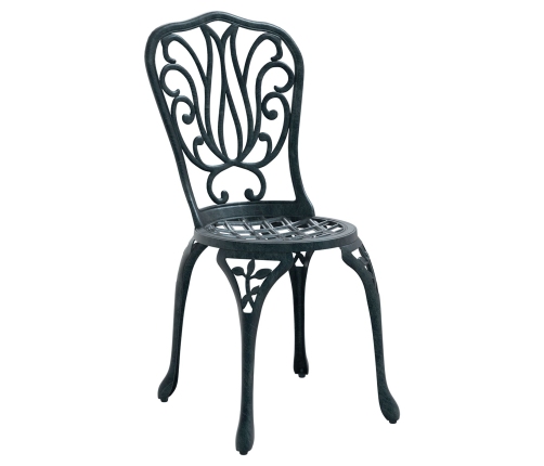 Set de Bistro de Jardín de 3 Piezas  Verde de Aluminio Fundido