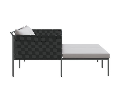 Tumbona  con cojines para 2 personas Anthracite 115x153x69,5 cm Acero