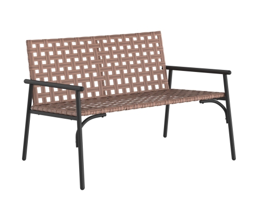 Set de café para exteriores de 4 piezas en ratán y acero marrón