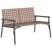 Set de café para exteriores de 4 piezas en ratán y acero marrón