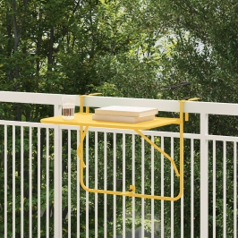 Mesa Colgante para Balcón VidaXL Plegable Mostaza 60x40 cm Acero