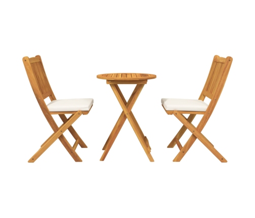 Set de Bistro de Jardín de 3 Piezas  en Madera Sólida de Acacia