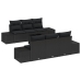 Conjunto de Sofás de Jardín  7 Piezas Negro Ratán, Poliéster