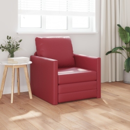 Sofá cama  2 en 1 Burdeos 74x77x81 cm Cuero sintético