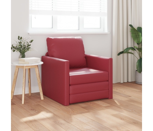 Sofá cama  2 en 1 Burdeos 74x77x81 cm Cuero sintético