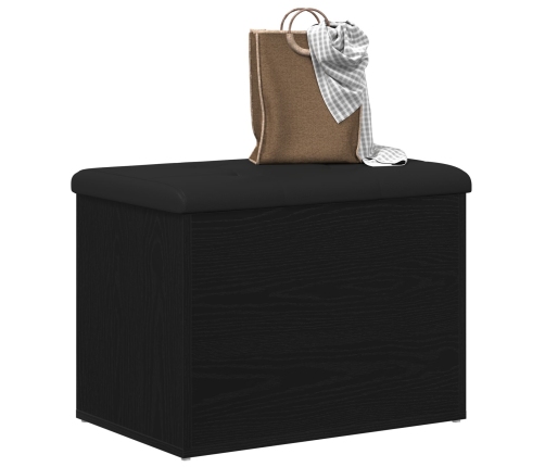 Banco de almacenamiento  Negro Roble 60x40x45 cm Madera elaborada