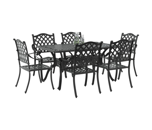 Set de 4 Negro Aluminio Fundido 6 Personas Asientos Múltiples