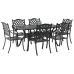 Set de 4 Negro Aluminio Fundido 6 Personas Asientos Múltiples