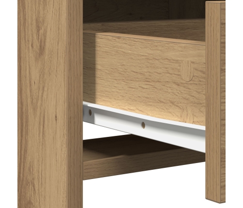 Mesa de tocador  con luces LED de roble artesano 50x41x135 cm