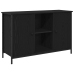 Cabinet para TV  Roble Negro 101x35x65 cm Madera Elaborada y Acero