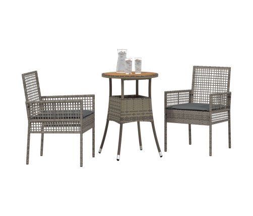 Conjunto de Muebles de Comedor  Conjunto de 3 Gris Ratán, Metal