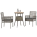 Conjunto de Muebles de Comedor  Conjunto de 3 Gris Ratán, Metal
