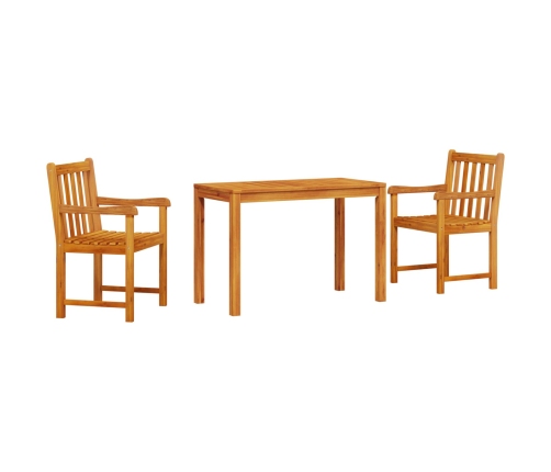 Conjunto de comedor para el jardín de 3 piezas  de madera maciza de acacia