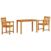 Conjunto de comedor para el jardín de 3 piezas  de madera maciza de acacia
