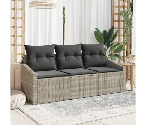 Juego de Sofá de Jardín Set de 3 Gris
