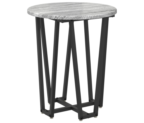 Mesa auxiliar  de 2 piezas en gris Sonoma, hecha de madera y metal