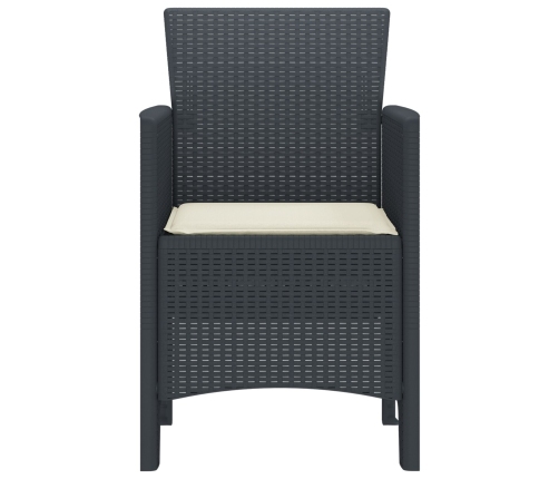 Silla de jardín  Set de 2 Antracita, Crema Poliratán Estándar
