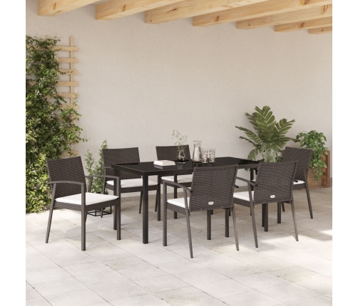 Set de 4 Marrón Poliratán, Acero, Poliéster, Espuma Estándar
