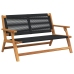 Banco de Jardín  Negro 76x122x73 cm Madera Sólida de Acacia