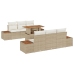Juego de Sofá de Jardín  Set de 7 Beige Ratán Comedor de Jardín