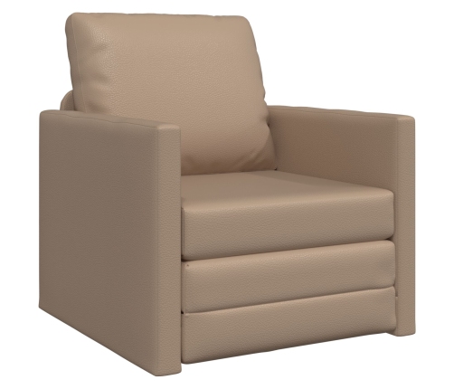 Sofá cama  2 en 1 Cappuccino 74x77x81 cm de cuero sintético