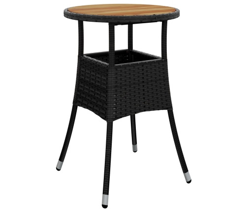 Juego de Comedor de Jardín de 3 Piezas  Negro Poliratán