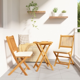 Set de Bistro de Jardín de 3 Piezas  en Madera Sólida de Acacia